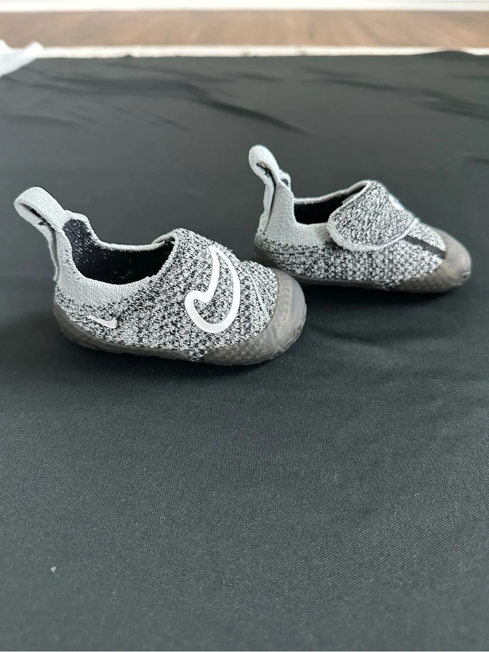 Nike Kids Slip-On Sneakers in Black and Gray